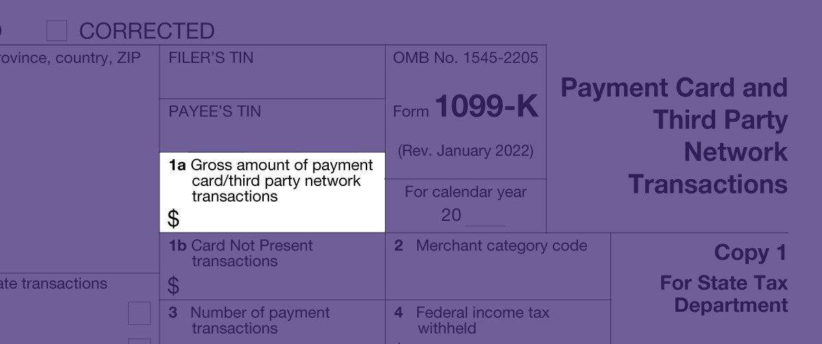 A graphic highlights the field Gig workers will see their income on a 1099 k form.