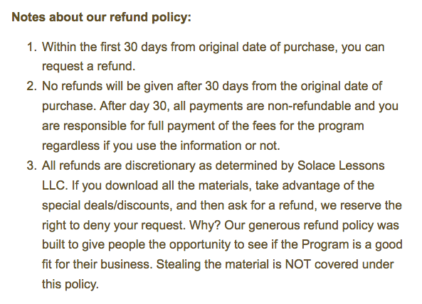 Refund policy